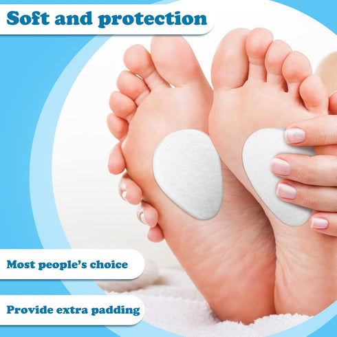 Jiuguva 60 Pack Metatarsal Foot Pads 0.25 Inch Thick Ball of Foot Cushions Adhesive Metatarsal Pads Soft Metatarsal Felt Pads for Women and Men Fo...