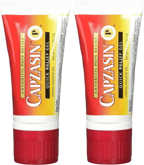 Capzasin Arthritis Pain Relief, Quick Relief Gel, No Mess Sponge Applicator 1.5 oz (42.5 g) - Pack of 2...