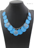 Statement Shell Disc Beaded Necklace Big Chunky 18” Necklace and Earrings Set for Women Holiday...
