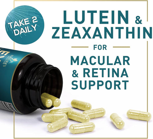 Eye Vitamins & Mineral Supplement, Contains Lutein, Zeaxanthin, Bilberry & Zinc, Supports Eye Strain, Vision Macular Health & Dry Eyes for Adults ...