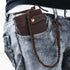 Le'aokuu Mens Genuine Leather Bifold Wallet Organizer Checkbook Removable Chain Wallet...