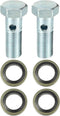 X AUTOHAUX 2 Set Universal Auto Banjo Bolt Brake Fitting Adapter Kit M12 x 1.25 Brake Line Thread Bolt with Washers...