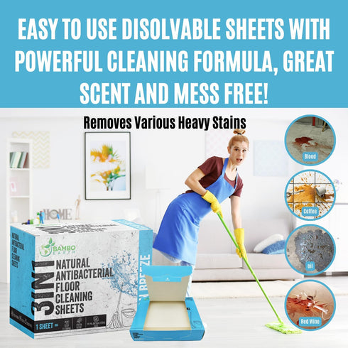 90 Pcs All Natural Floor Cleaner Sheets - Biodegradable And Dissolvable Multipurpose Mopping Concentrated Floor Cleaning Soap Detergent Strips, Me...