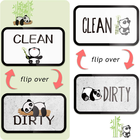 Dishwasher Magnet Clean Dirty Sign Indicator, 2Pcs Cute and Functional Double Sided Reversible Dish Shower Magnet, Kitchen Accessories Decor with ...
