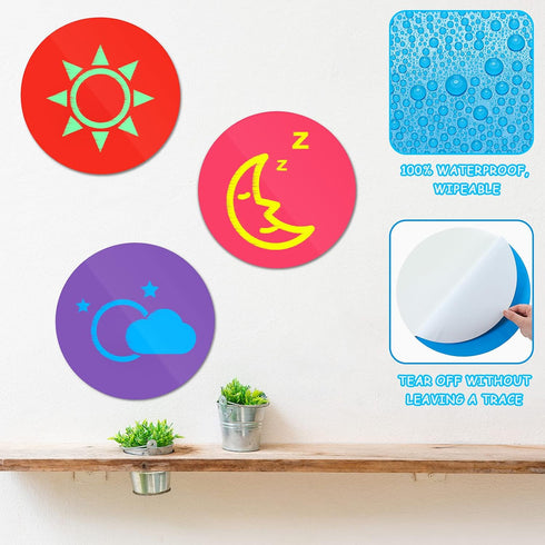 11 Inch Dry Erase Dots Removable Vinyl Dot Circle Whiteboard Marker Vinyl Stickers Dots Wall Decals for School Classroom Teachers Students Table R...