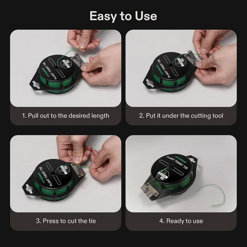 VIVOSUN 164 Feet (50m) PE-Coated Twist Ties, Garden Plant Ties with Cutter for Gardening, Outdoor Garden Twine Reuseable for Climbing Supporting P...