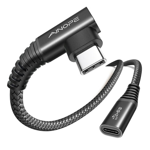 AINOPE USB C Extension Cable, 20Gbps/USB 3.2 Transfer USB Type C Extender Right Angle 100W/5A Fast Charging Compatible with PSVR2/USB C Hub/Dell X...