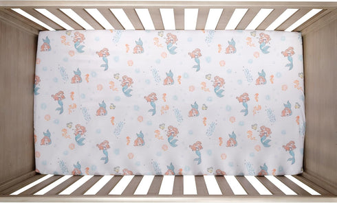 Bedtime Originals Disney Baby The Little Mermaid White Fitted Crib Sheet - Ariel...