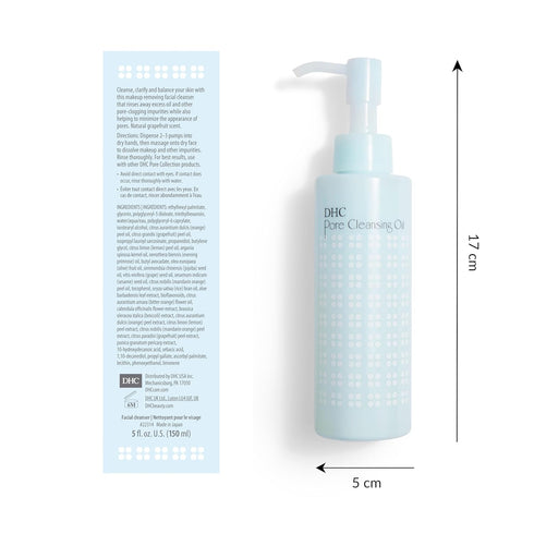DHC Pore Cleansing Oil, Facial Cleansing Oil, Makeup Remover, Unclog Pores, Residue-Free, Ideal for Oily and Acne Prone Skin, Fragrance and Colora...