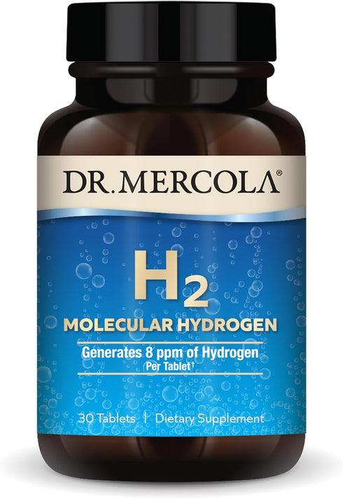 Dr. Mercola H2 Molecular Hydrogen - Supports Healthy Aging, Cellular Energy & Brain Health - with Elemental Magnesium - GMO-Free, Gluten-Free & So...