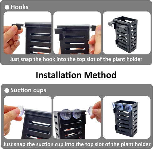 4PCS Aquarium Plant Holder,Hanging Aquarium Planter Cups,Plant Holder for Fish Tank,Aquatic Plant Pot, Aquatic Plants Holder with Holes,Plastic Aq...