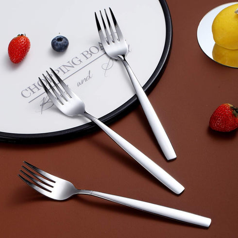 Berglander Dinner Forks of 6, Stainless Steel Modern Fork Set, Forks And Spoons Silverware, Spoons And Forks Set...