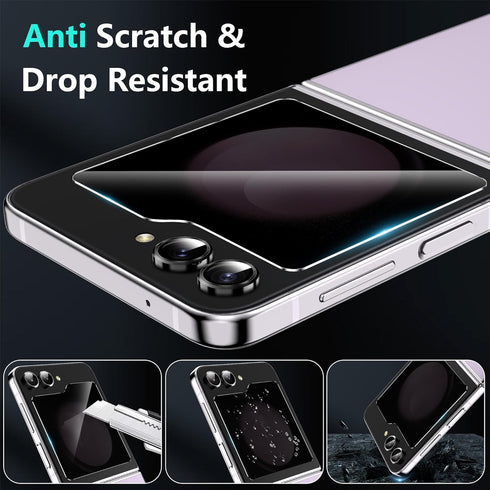 YWXTW [ Upgraded Alignment Tray for Samsung Galaxy Z Flip 5 Screen Protector, 2 Pack Front Anti Spy Privacy Tempered Glass Screen Protector+1 Set ...