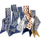 Retro small silk scarf girl heart spring and summer narrow ribbon headband headband bag decoration long scarf headdress (blue hair band 5pcs)...