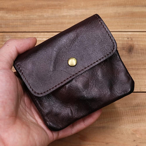 1 Pcs Leather Zipper Coin Purse Wallet With Card Slots,Snap Leather Coin Pouch, Coin Organizer, Change Holder,Card Case, Leather Zipper Storage Ba...