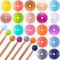 Mxxipp 18pcs Beads Knitting Needle Stoppers 15mm Macaron Round Silicone Knitting Needles Point Protectors Needle Tip Cover Knitting Tool Needle En...