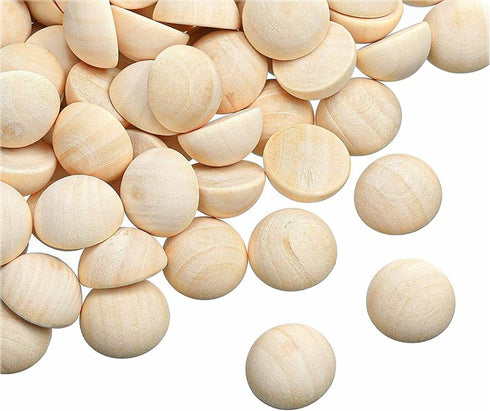 100pcs Half Wood Balls Unfinished Natural Half Ball Split Wood Balls for DIY Projects and Craft Supplies (15mm)...