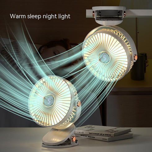 Portable Clip on Fan with 5-Speed Digital Display, 360° Rotation, Quiet Personal Cooling Small Table Fan, Battery Operated for Home Office, Stroll...