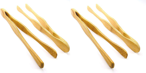 JapanBargain, Bamboo Wood Toaster Tongs Toast Tong Kitchen Tongs for Cooking Serving Bread Fruit Pickles, 10.5 inch, 4 Pack...