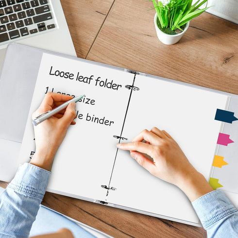 3 Ring Binder, 1 Inch Durable Round Ring Holds 200 Sheets Letter Size Paper, BPA-Free Presentation View Binder, Ideal for Office, Home, School (Wh...