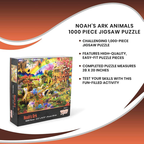 Toynk Noah's Ark Animal Puzzle for Adults and Kids | Difficult 1000 Piece Jigsaw Puzzle Toy | Fun Quarantine Gifts | Interactive Brain Teaser for ...
