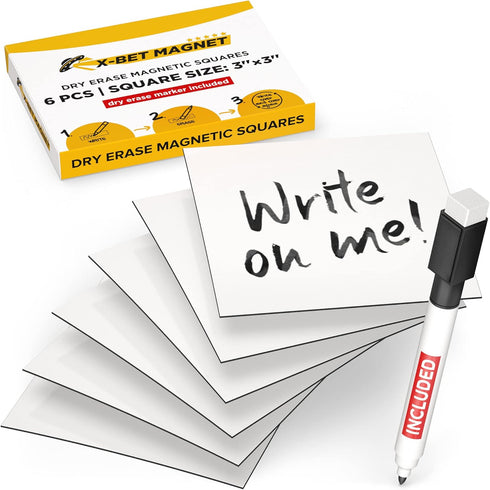 Dry Erase Magnetic Labels - Reusable Sticky Notes - Magnetic Notepads for Refrigerator - Dry Erase Magnetic Sheets - Blank Magnet Stickers to Writ...