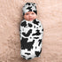 Cow Print Newborn Swaddle Blanket with Hat Set Baby Stuff Receiving Blankets Soft Transition Sleep Sacks Gifts for Infant Boys Girls...