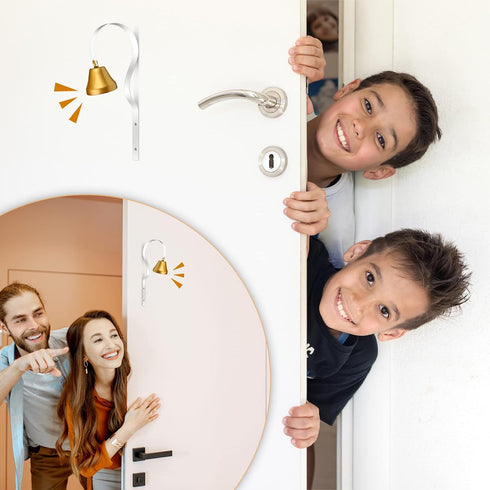 4 Pcs Shopkeepers Bell Antique Doorbell Wall Mounted Metal Shopkeepers Doorbell Dog Training Bell Ring Bell for Door Opening, 1.6 Inch Bell Diamet...