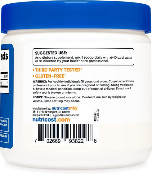 Nutricost N-Acetyl L-Cysteine (NAC) Powder 250 Grams - Vegan NAC, Non-GMO, Gluten Free...