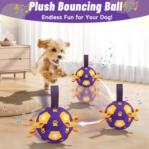 Interactive Dog Toys Soccer Ball - Bouncing Ball for Dogs, Jumping Dog Balls with Recording and Music Modes, Dog Birthday Toy, Rechargeable Moving...