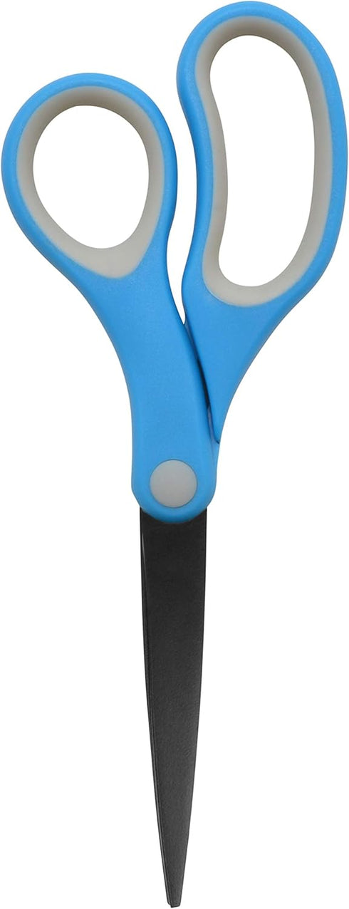 Westcott 55850 8-Inch Non-Stick Titanium Scissors For Office and Home, Blue/Gray, 2 Pack...