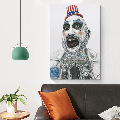 House of 1000 Corpses Horror Movie Posters Tattoo Captain Spaulding Cool Posters Poster Decorative Painting Canvas Wall Art Living Room Posters Be...