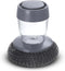 Stainless Steel Scrubber with Soap Dispensing Handle, Heavy Duty Pot Scrubber, Palm Brush with Replaceable Steel Wool Scouring Pad Used for Dishes...