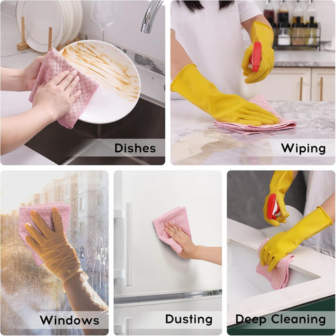 Kitinjoy Microfiber Cleaning Cloth, 12 Pack Soft and No Lint Microfiber Towels Cleaning Supplies, Absorbent Fast Drying Cleaning Rags for Housekee...