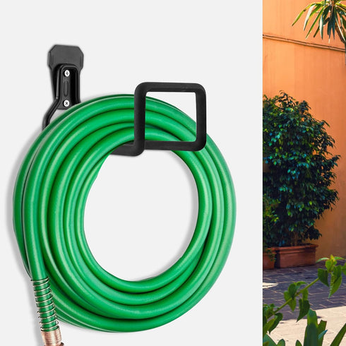 Hose Holder- Heavy Duty Metal Hanger Wall Mount, Hook for Garden Hose/ Expandable/ Hose Reel / Water / Pocket / Flexable / Magic Hose (Black)...