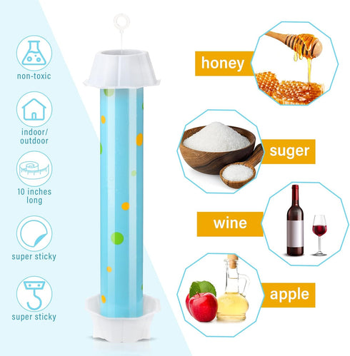 4 Pcs Sticky Fly Trap Fly Stick with Hanging Hook Adhesive Fly Catcher for Indoor Outdoor Trap Houseflies and Flying Insects Mosquito Bee Wasp Mot...