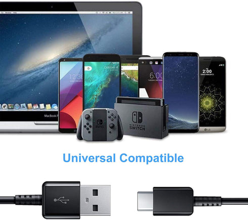 Adaptive Fast Charging Wall Charger and 5-Feet USB Type C Cable Kit Bundle Compatible with Samsung Galaxy S23/S22/S21/S20/S10/S9/S8/Note 20/Note 1...