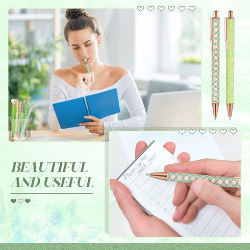 6 Pcs Ballpoint Pens Set Metal Crystal Diamond Pen for Journaling Glitter Pens Pretty Cute Pens Black Ink Fancy Pens Gifts for Women Girls Teacher...