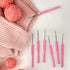 8PCS Crochet Hooks Set Pink Crochet Set Smooth Knitting Needles Kit Silicone Crochet Hook......