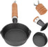 Fdit Frying Pan, 10CM Casting Iron Pan with Wood Handle Egg Frying Pan Skillet Mini Flat Bottomed Pancake Pan Cookware Kitchen Utensils...