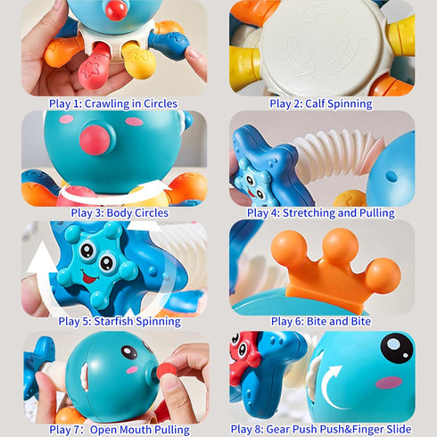 Baby Toys, Baby Teething Toys,Baby Octopus Spinning Toys can be gnawed and Gum Exercise Press Sound Toys.Development Educational 6 7 8 9 10 12 Mon...
