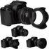 Veatree 72mm Lens Hood Set, Collapsible Rubber Lens Hood with Filter Thread + Reversible Tulip Flower Lens Hood + Center Pinch Lens Cap + Microfib...
