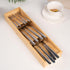 Bamboo Silverware Drawer Organizer, Compact Utensil Organizer, Silverware Organizer Tray Utensil Organizer for Flatware, Cutlery, Spoon and Knives...