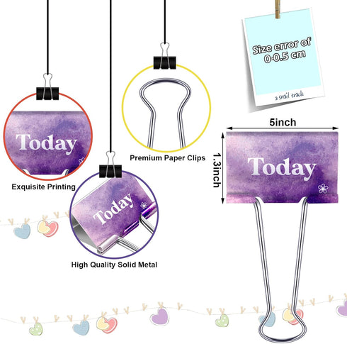 6 Pieces Teacher Essentials Large Binder Clips 2 Inches Teacher Binder Paper Clips Office School Supplies Classroom Management Teacher Supplies (W...