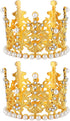 Amosfun 2pcs Mini Crown Cake Topper Pearl Rhinestone Queen Princess Tiara Crown for Birthday Wedding Party Cake Decorations Supplies (Golden)...