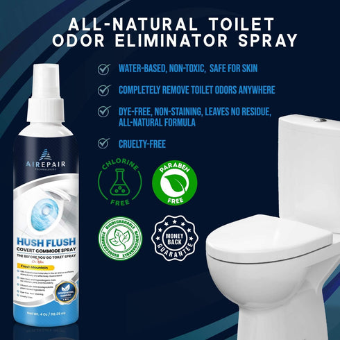 Odor Eliminator - Toilet Smell Remover Spray - Professional Privy Deodorizer and Bathroom Air Freshener, Purifier-All Natural, Non Toxic, Plant Ba...