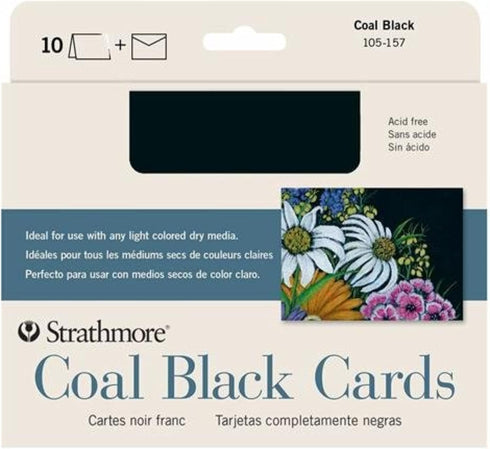 Strathmore Artagain Cards, Black, 5x6.875 inches, 10 Pack, Envelopes Included - Custom Greeting Cards for Weddings, Events, Birthdays...