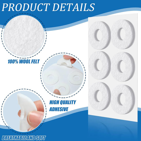 Nuanchu 150 Pcs Callus Cushions Callus Pads for Bottom of Foot Round Corn Cushions Pads for Feet Soft Adhesive Felt Corn Pads for Ball and Side of...