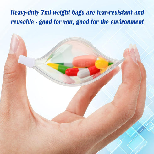 Pill Pouch Bags Zippered Pill Pouch Reusable Pill Baggies Clear Plastic Pill Bags Self Sealing Travel Medicine Organizer Storage with Slide Lock f...