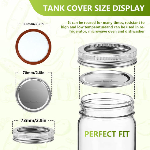 DSJIFGEW 52Pcs Premium Canning Lids, Rings for Regular Mouth Mason Jars - Food Grade Split-Type Metal Canning Kerr Jar Ball Lids...